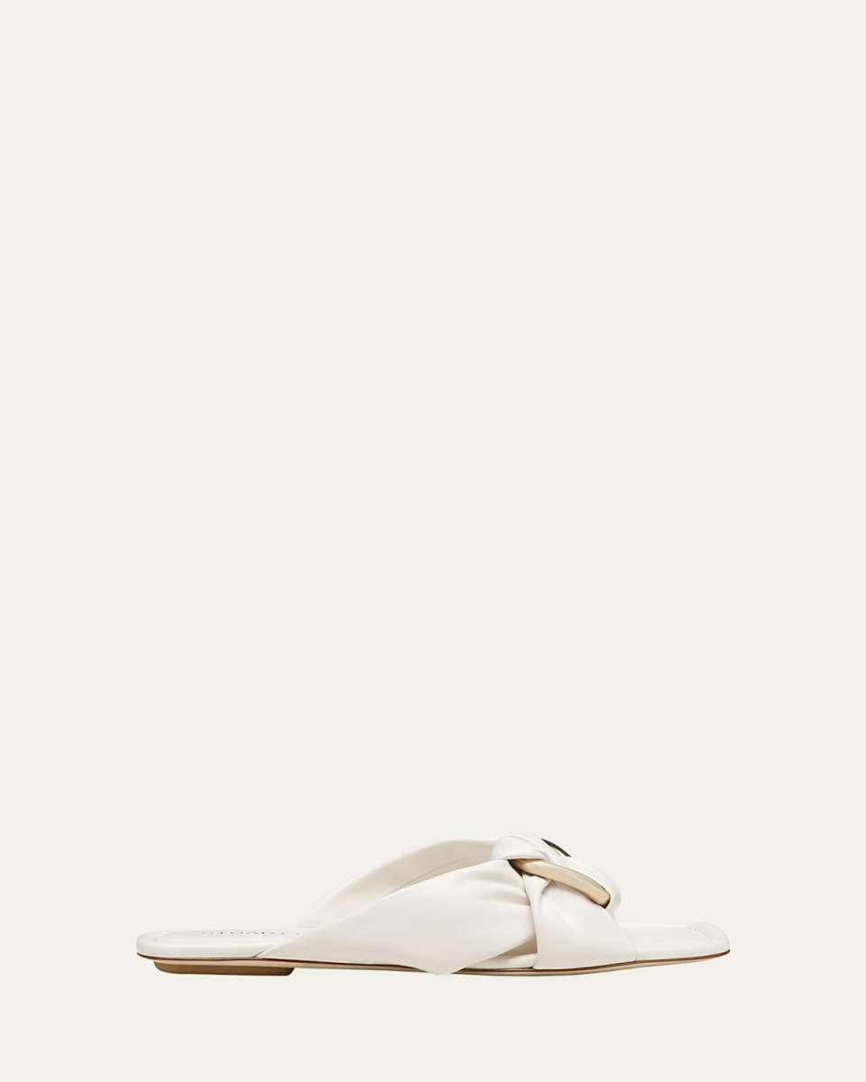 Cece Twisted Leather Ring Slide Sandals